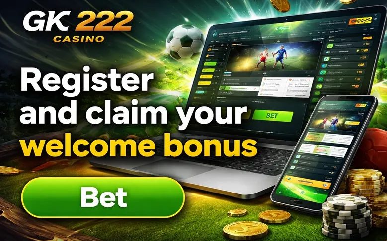 GK222 sports betting banner with cricket and football markets